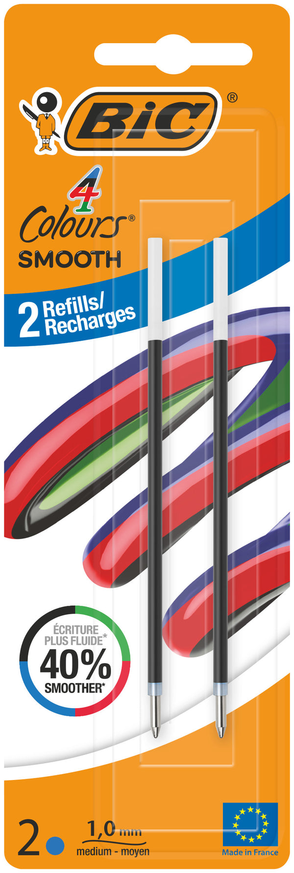 Recharges stylo 4 couleurs - écriture fluide et durable