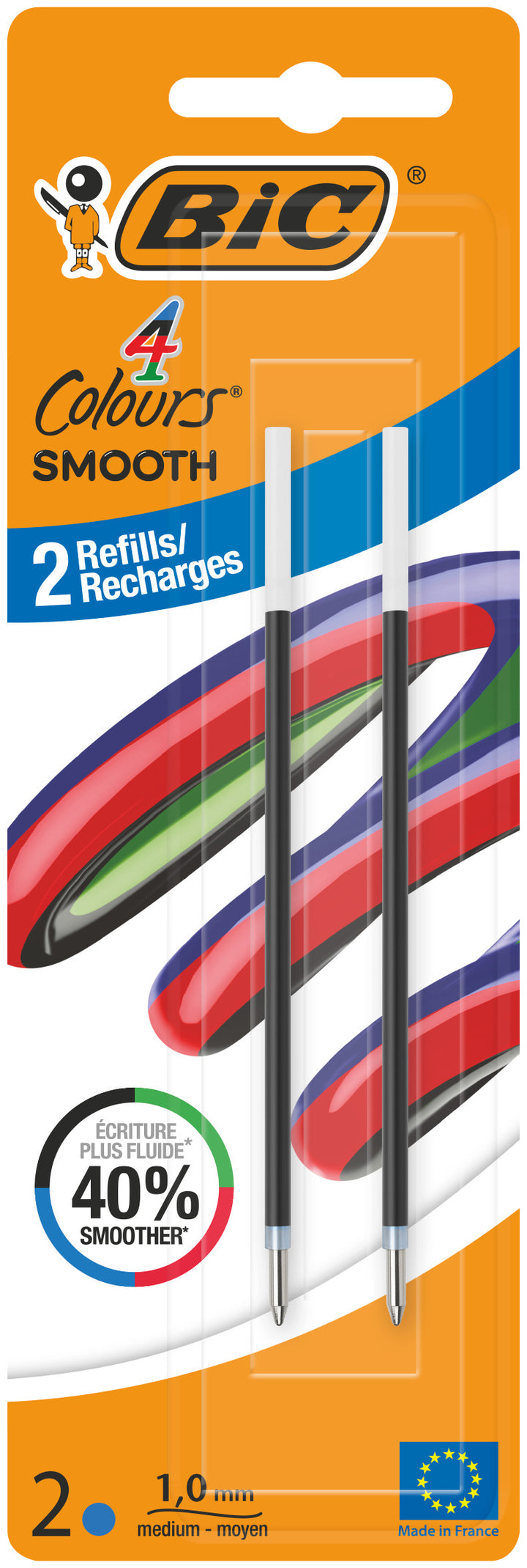 Recharges stylo 4 couleurs - écriture fluide et durable