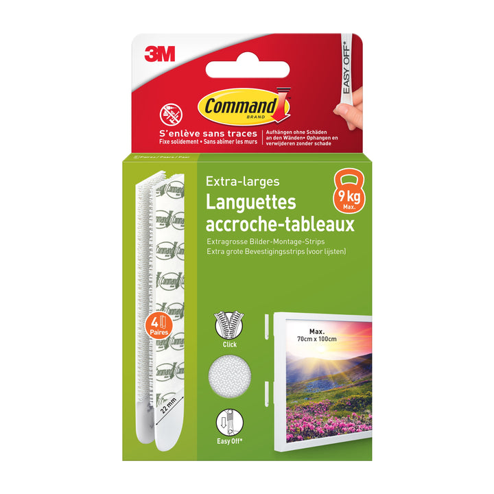 Languettes adhésives XL - Fixation jusqu'à 7,2 kg