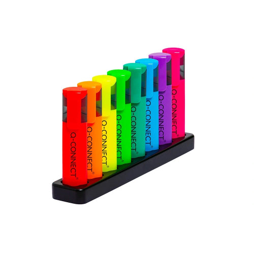 Surligneur pointe biseauté - set de 8 couleurs néon