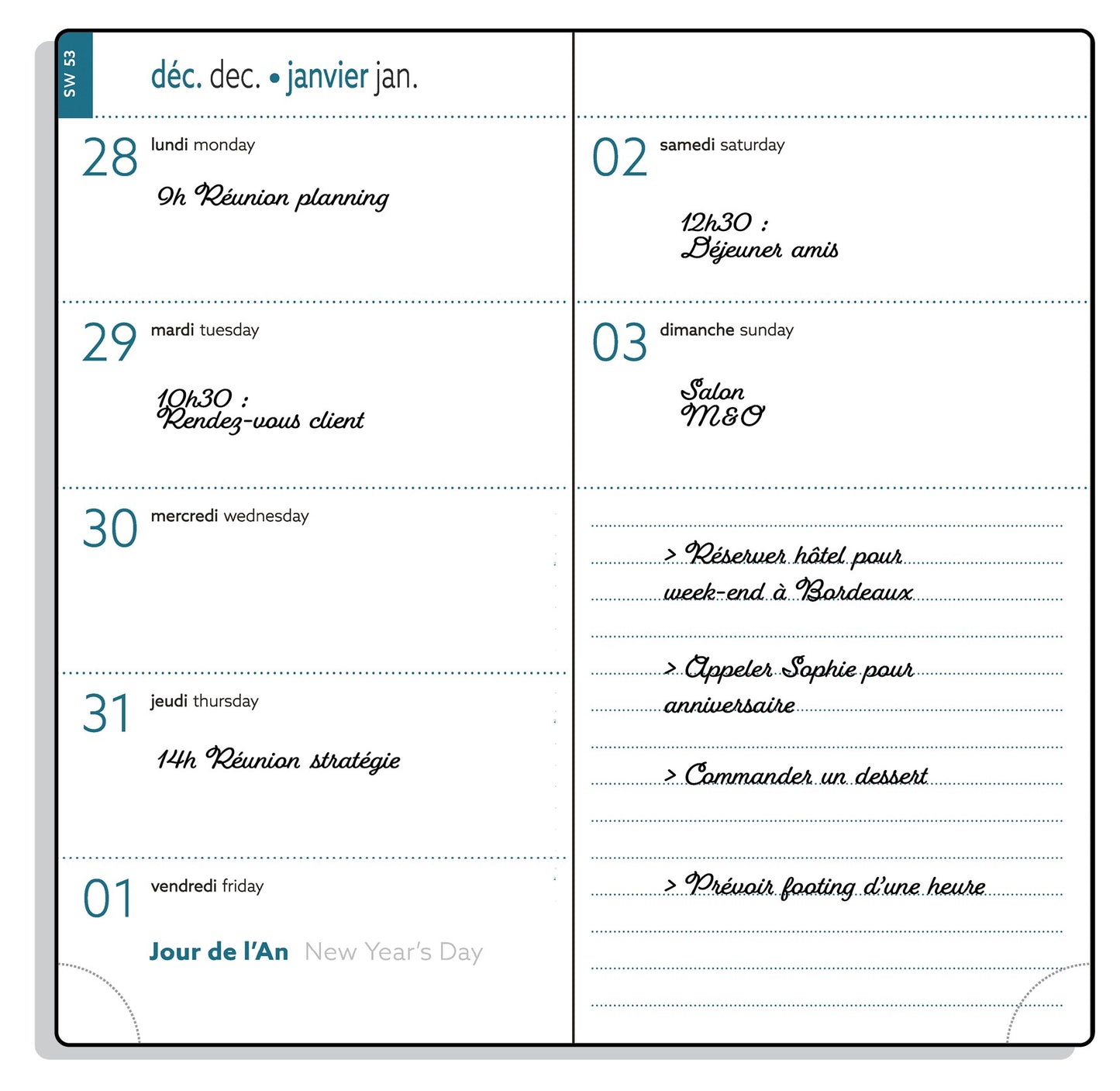Agenda de poche EasyTime 17 - Format compact 9x17 cm