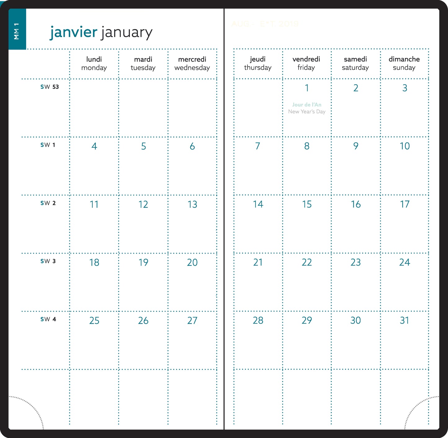 Agenda de poche EasyTime 17 - Format compact 9x17 cm
