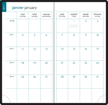 Agenda de poche EasyTime 17 - Format compact 9x17 cm