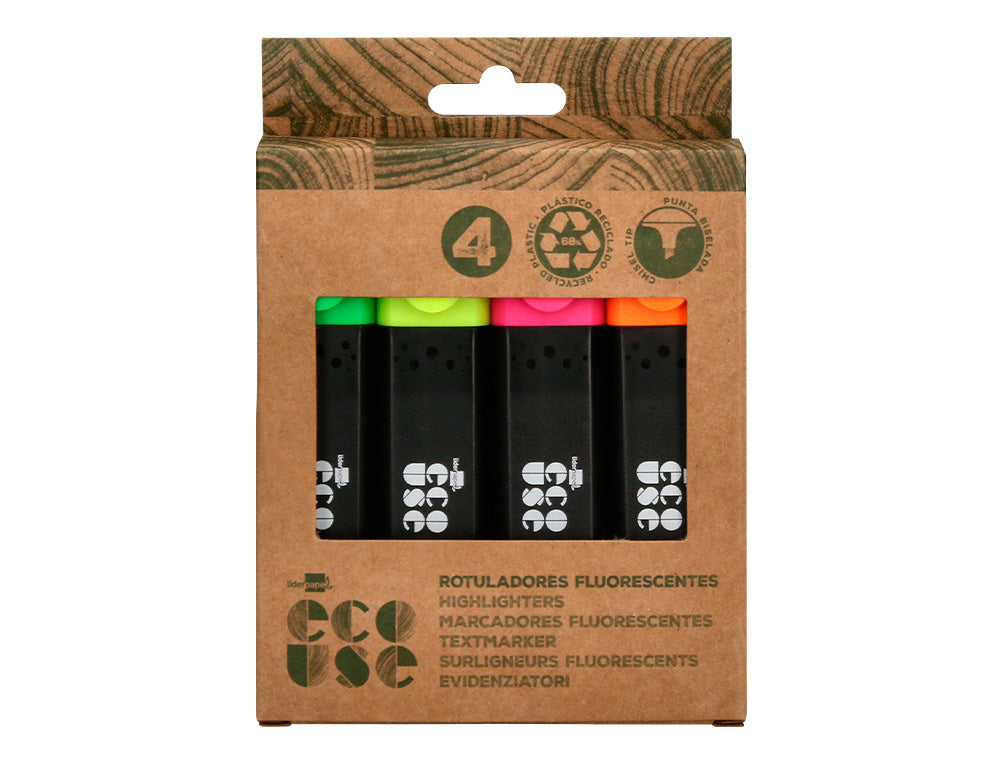 Surligneurs liquides assortis - pack de 4