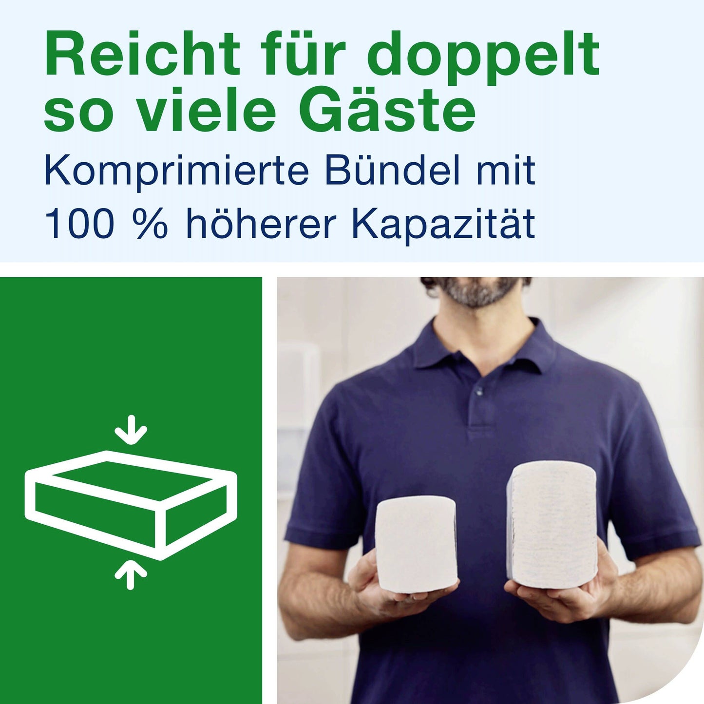 Essuie-mains blanc compresses Z tork 225 feuilles