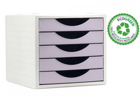Module de classement 5 tiroirs lavande pastel