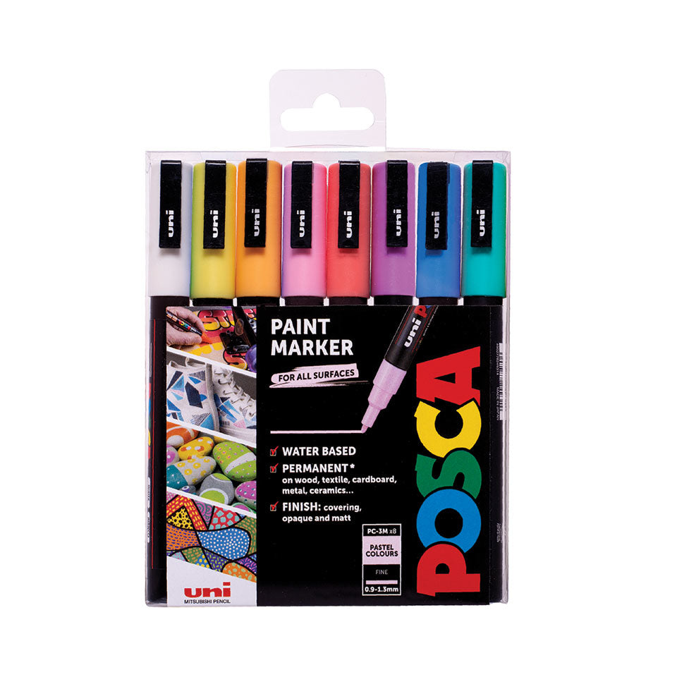 Marqueurs à pointe fine - 8 couleurs pastel