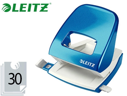 Perforateur 2 trous 30 feuilles - design compact bleu