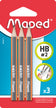 Mini crayon pour compas - graphite hb, triangulaire lot de 3