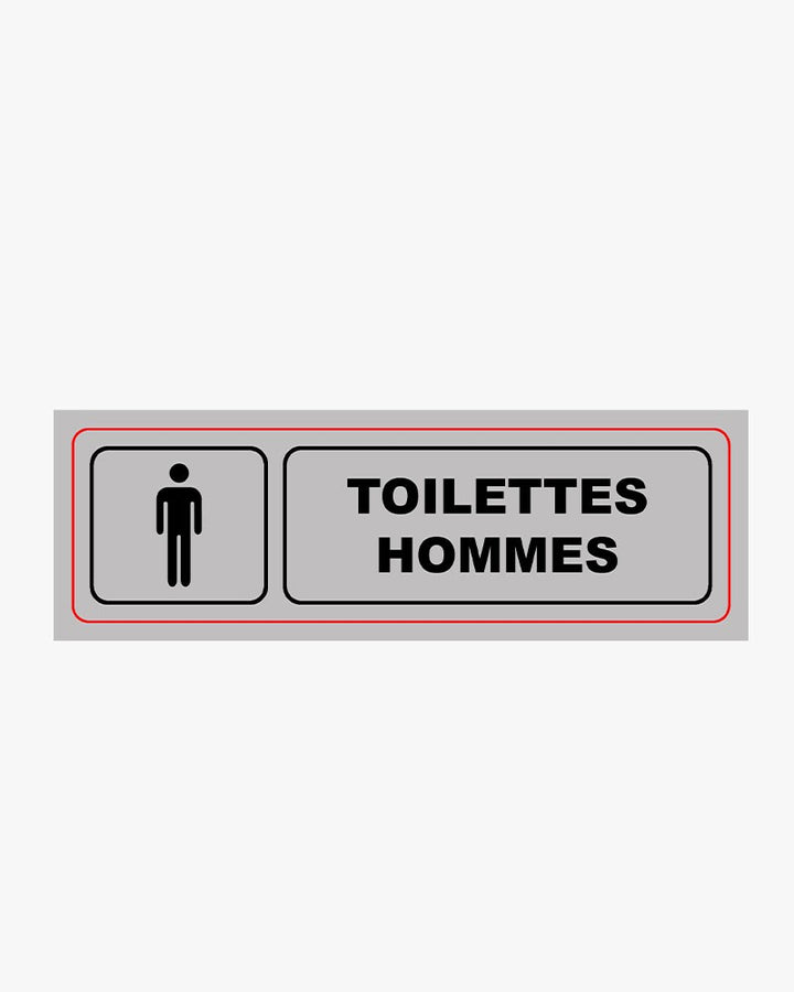 Panneau adhésif toilettes hommes - pvc gris
