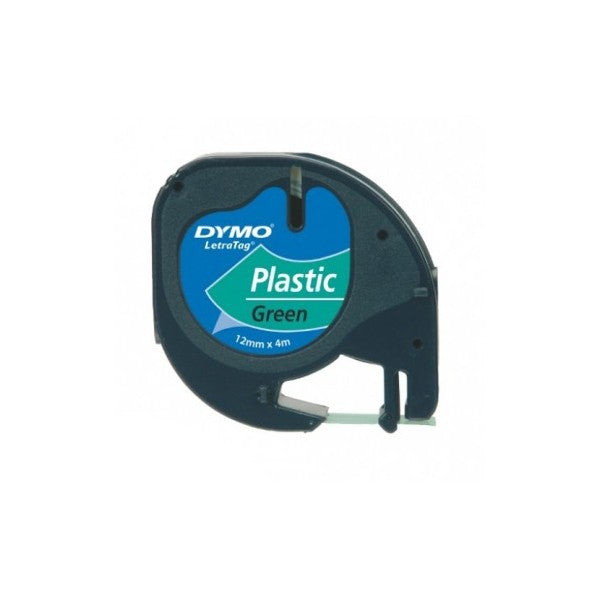 Ruban Dymo LetraTag 12mm -Noir/vert