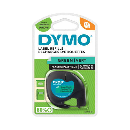 Ruban Dymo LetraTag 12mm -Noir/vert