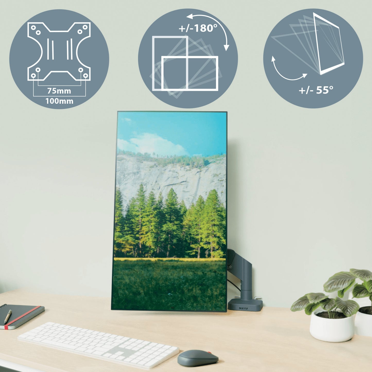 Bras écran double avec support pc - ergonomie optimale