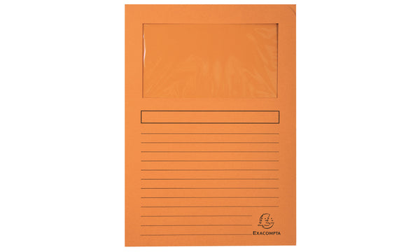 Pochette coin papier avec fenetre paquet de 100-orange