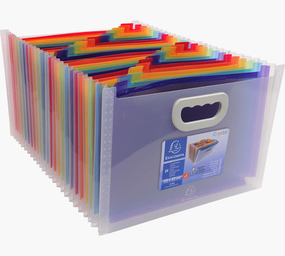 Valisette trieur A4 extensible 24 Compartiments - A4 Transparent