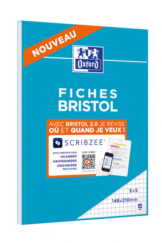 Bloc a5 - 30 fiches perforées - petits carreaux 5x5mm