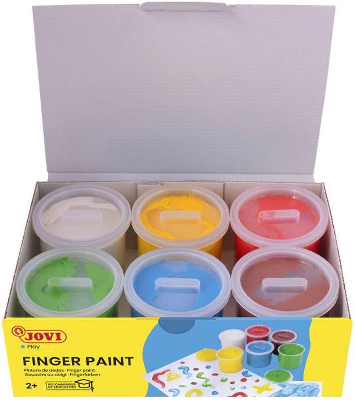 Peinture gouache doigt - set de 6 couleurs lavables
