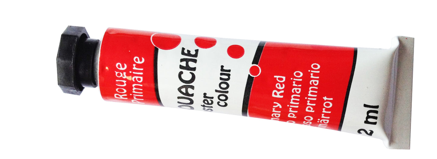 gouache scolaire - 5 tubes couleurs primaires - 12 ml