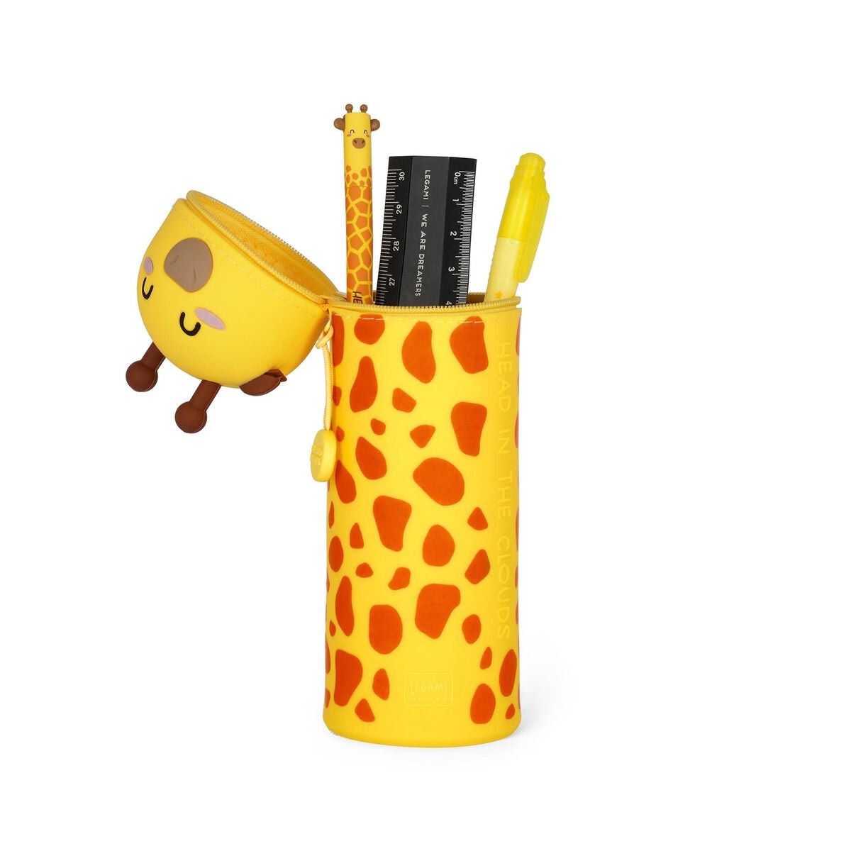 Trousse Silicone 2-en-1 Legami Girafe - Rétractable et Pratique
