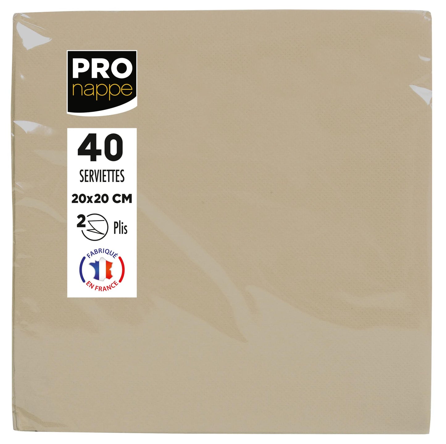 Serviettes 2 plis 38x38 cm - élégance et confort
