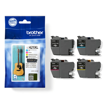 Cartouches d'encre Brother 421xl - pack 4 couleurs, haute capacité