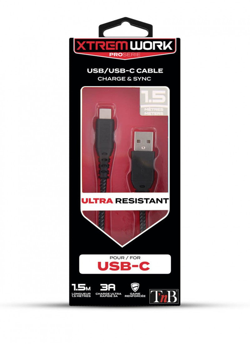 Câble usb/usb-c 1.5m - résistance renforcée