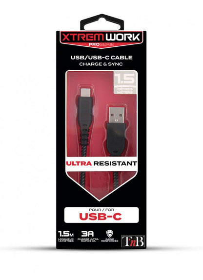 Câble usb/usb-c 1.5m - résistance renforcée