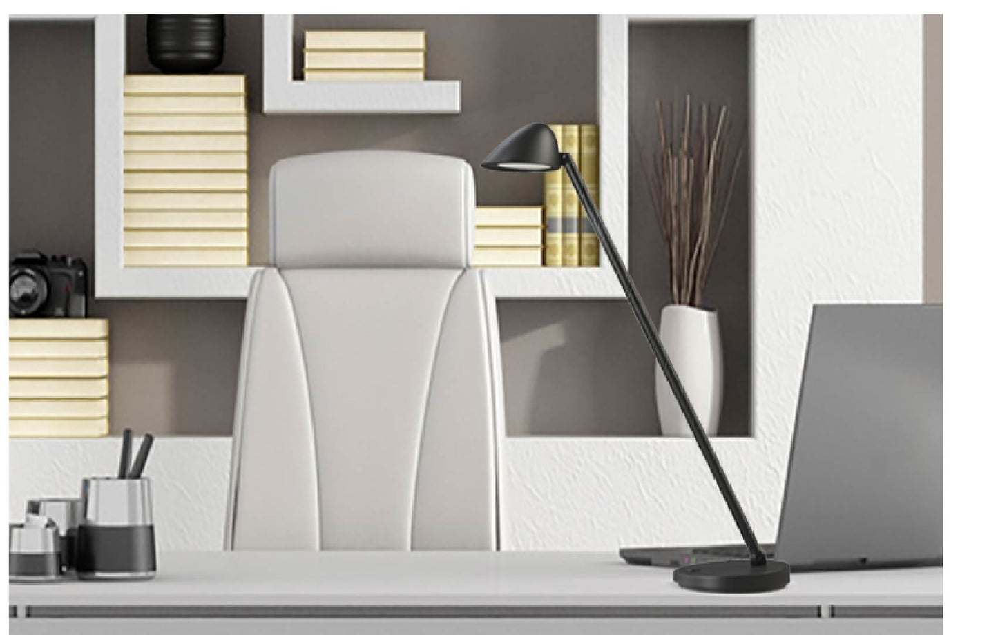 Lampe de bureau LED jack tactile usb noir