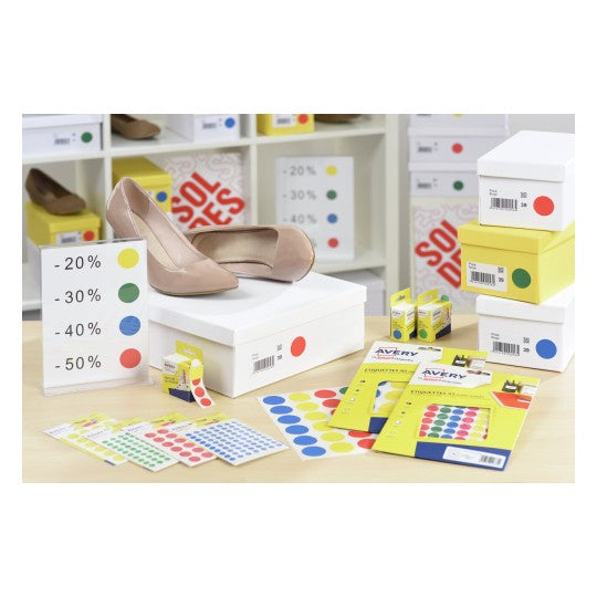 Pastille adhésive 30mm jaune -sachet de 240
