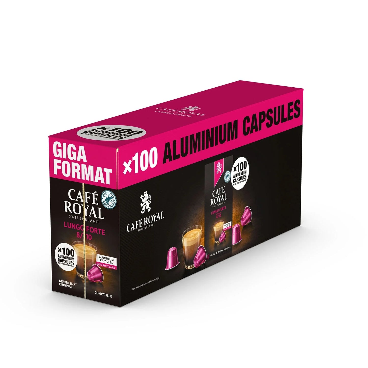 Capsules Café royal lungo forte Lot de 100  - 100% arabica intense