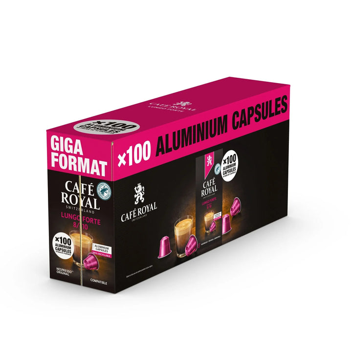Capsules Café royal lungo forte Lot de 100  - 100% arabica intense