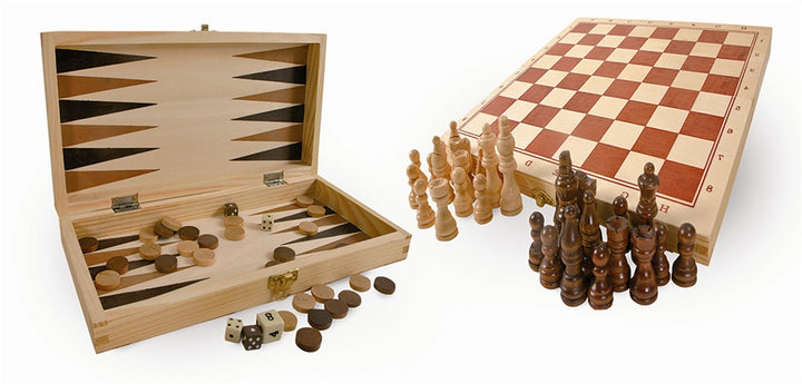 Coffret Jeux Échecs/Backgammon/Dés - Ludique et Complet
