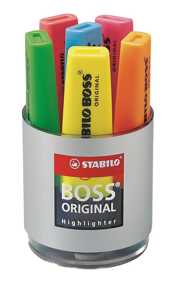 Pot de 6 surligneurs Stabilo boss - Couleurs Assorties