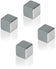 Aimants carres 10x10mm blister de 6-argent brillant