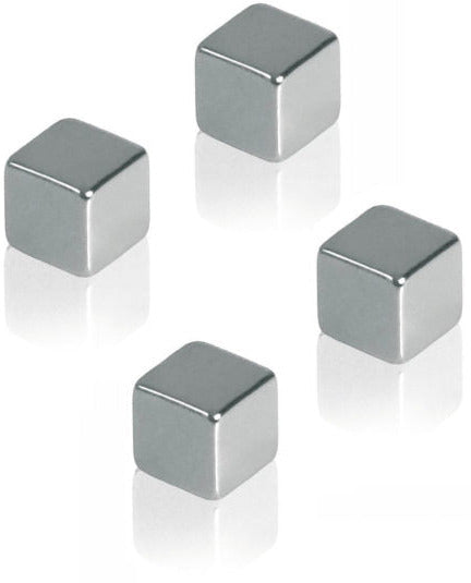Aimants carres 10x10mm blister de 6-argent brillant