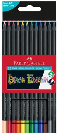 Crayons de couleur - Black Edition - Multicolore, 12 pièces