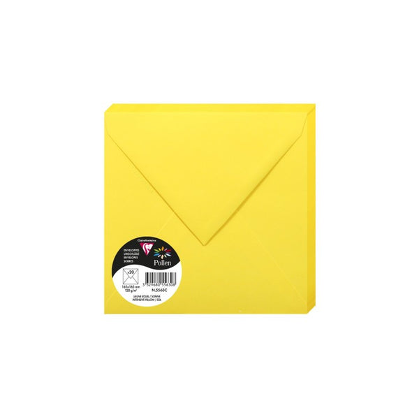 Enveloppes Pollen 165x165 mm - Jaune vif