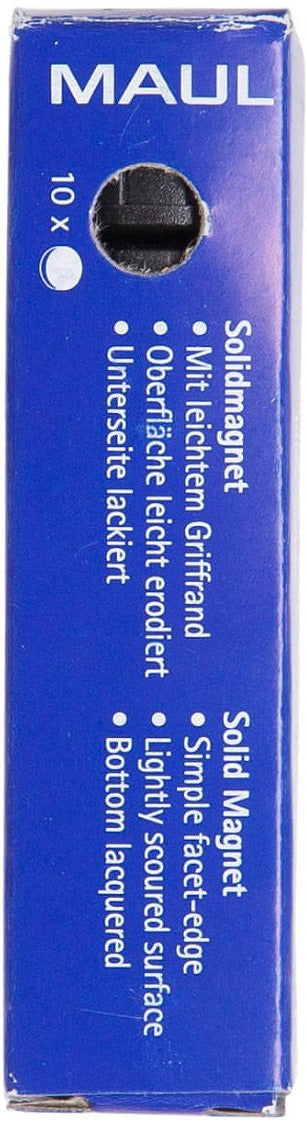 Aimant rond diamètre 20mm- lot de 10 noir