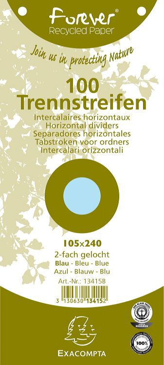 Fich intercalaire 105x240 bleu p/100