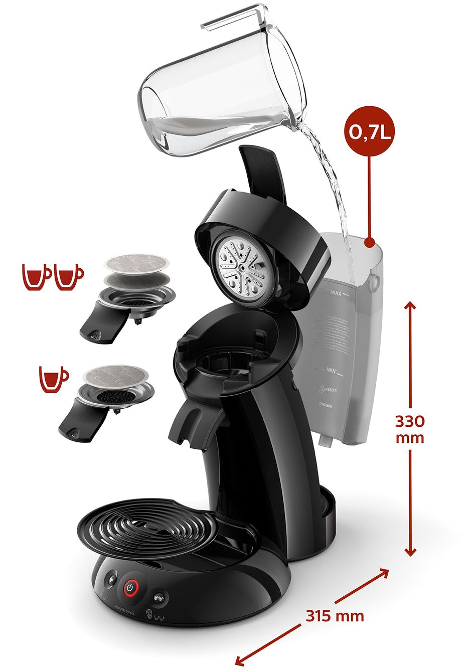 Cafetière 2 tasses - technologie booster d'arômes