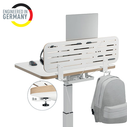 Organiseur bureau ergonomique avec 4 accessoires -gris