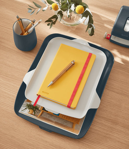 Corbeille courrier A4+organisateur-gris
