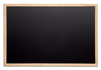 Tableau noir 60x90 cm - cadre bois et effaçable à sec