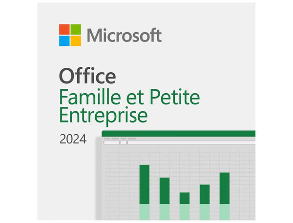 Suite bureautique Office famille et petite entreprise 2024 - licence complète en français