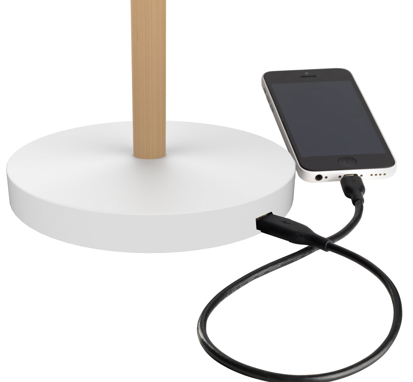 Lampe de bureau LED vicky blanc/bois usb