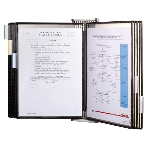 Kit mural de presentation A4 Tarifold antimicrobien 10 pochettes blanc