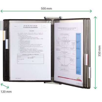 Kit mural de presentation A4 Tarifold antimicrobien 10 pochettes blanc