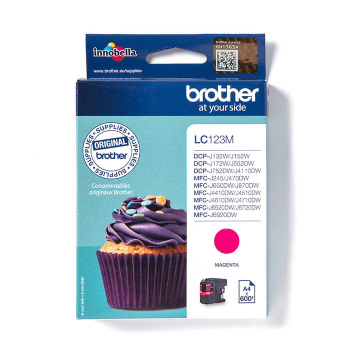 Cartouche d'encre Brother magenta lc123m - impression 600 pages