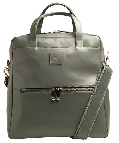 Sac à dos ordinateur 14" cuir gris - élégance et praticité