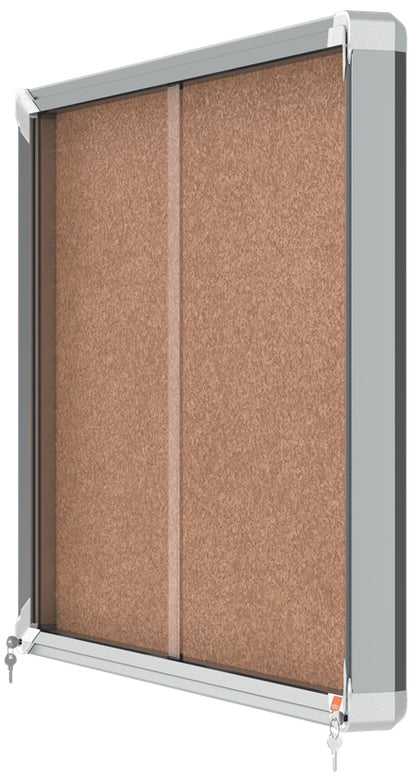 Vitrine d'affichage porte coulissante, fond en liège, 8 feuilles A4,pour l'intérieur
